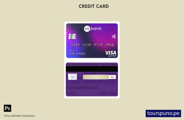 lista para imprimir plantilla de tarjeta electrónica visa Inbank de Estonia